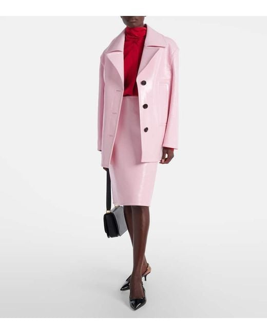 Gucci Pink Patent Leather Pencil Skirt