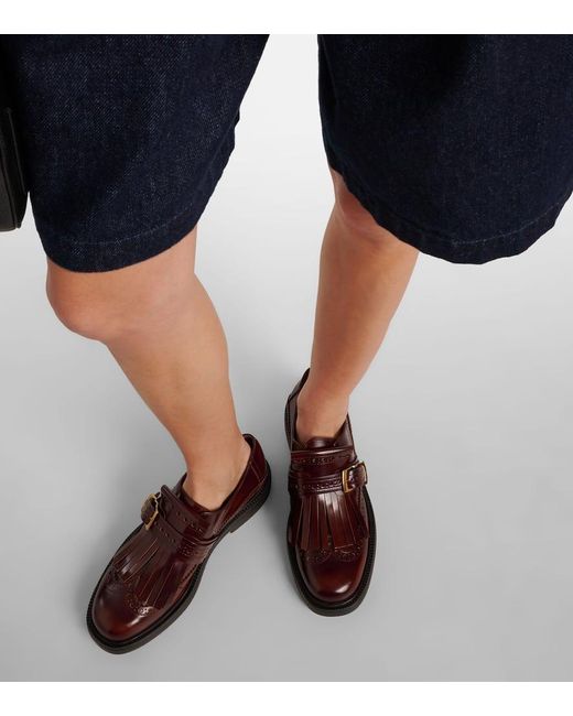 Tod's Brown Leather Monk Strap Shoes