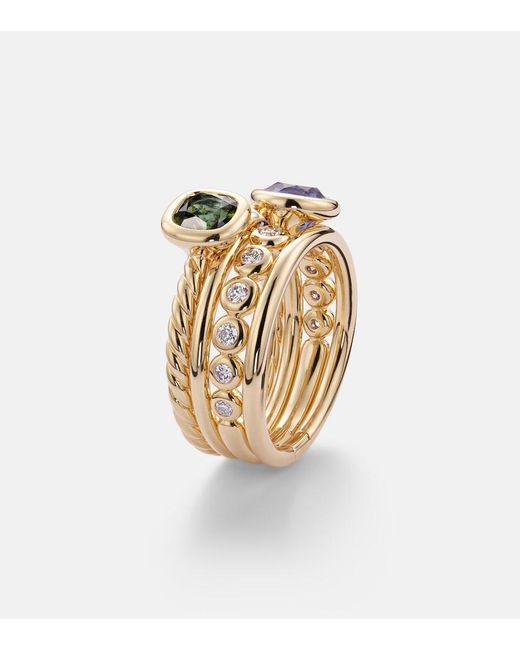 David Yurman White Dy Mercer 18Kt Ring With Gemstones