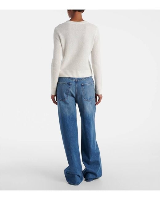 Lisa Yang White Mira Cashmere And Silk Sweater