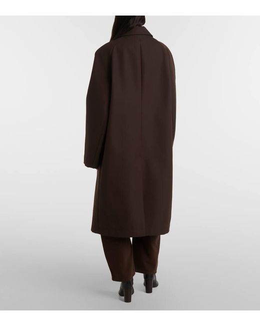 Lemaire Brown Wool And Cotton-Blend Coat