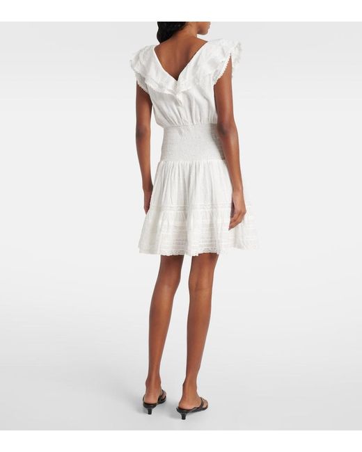Poupette White Della Striped Cotton Minidress