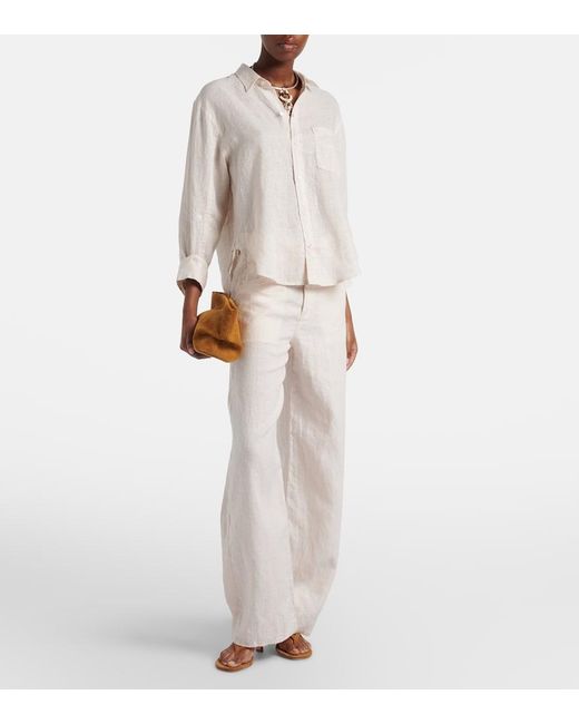 Citizens of Humanity White Kayla Shrunken Linen Shirt