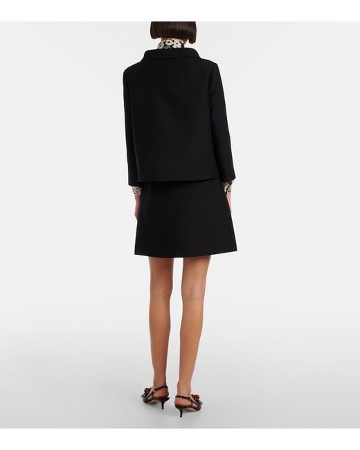 Valentino Black Crepe Couture Vgold Miniskirt