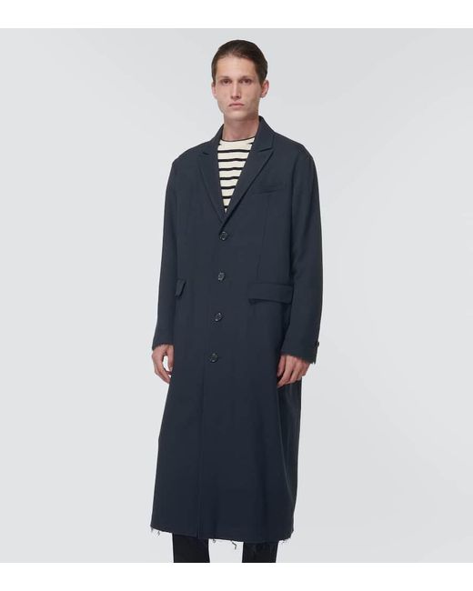 Abrigo de lana con botonadura simple Undercover de hombre de color Blue
