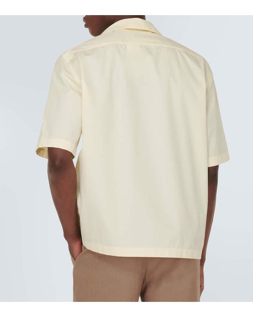 Camisa bowling de popelin de algodon Lardini de hombre de color Natural