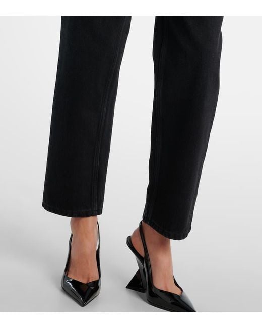 Area Blue Crystal-Embellished Straight Jeans