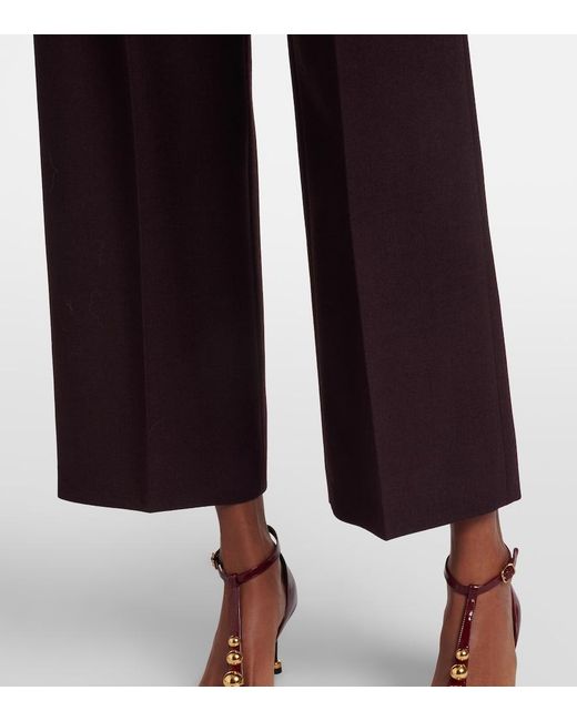 Chloé Purple High-Rise Virgin Wool Wide-Leg Pants
