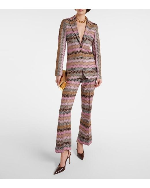 Missoni Zig Zag Metallic Flared Pants