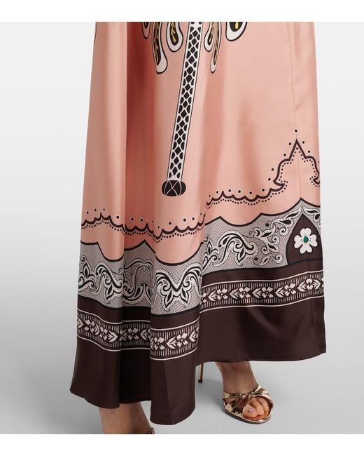 LaDoubleJ Pink Muumuu Printed Silk Twill Maxi Dress