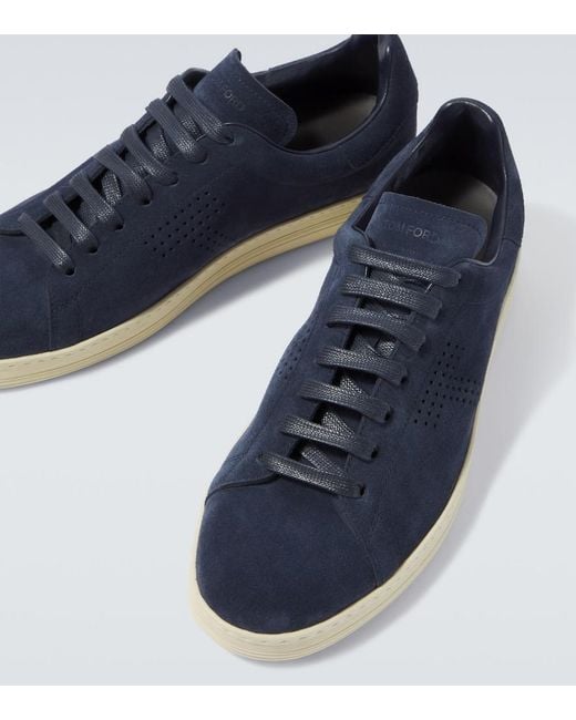 Tom Ford Blue Warwick Suede Sneakers for men