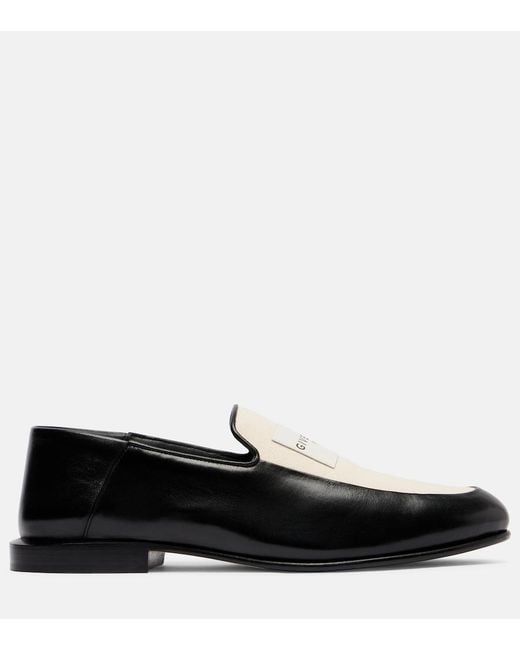 Givenchy Black Label Leather And Canvas Loafers