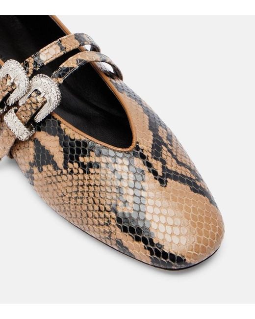 Le Monde Beryl Classic Claudia Leather Mary Jane Flats in Brown | Lyst UK