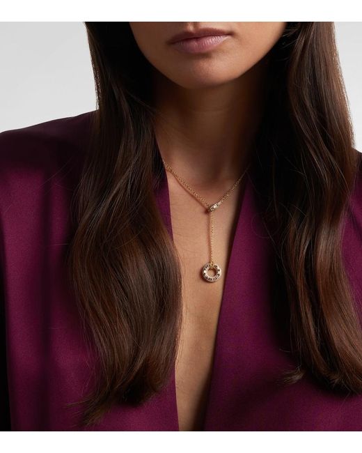 SHAY White Orbit 18Kt Lariat Necklace With Diamonds