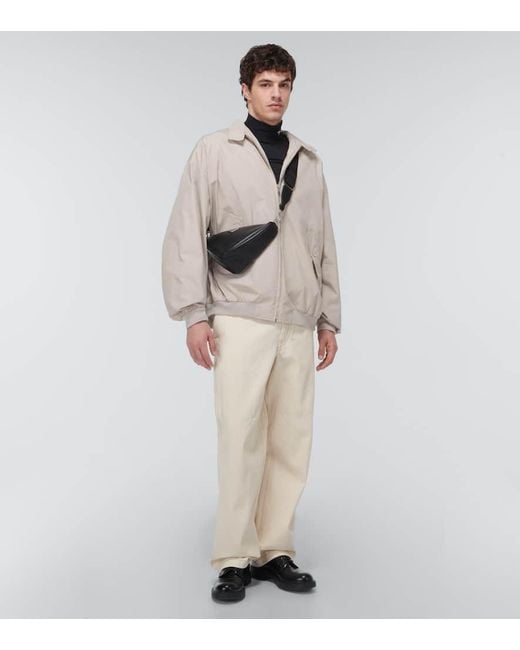 Prada Bomberjacke Aus Einem Baumwollgemisch in White für Herren
