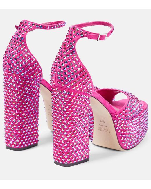 Paris Texas Pink Holly Nicole Leather Sandals