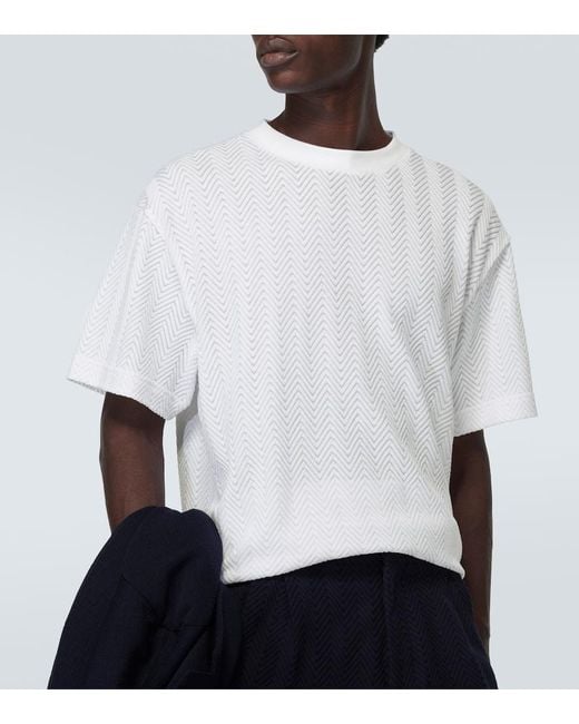 Missoni White Chevron Cotton-blend T-shirt for men