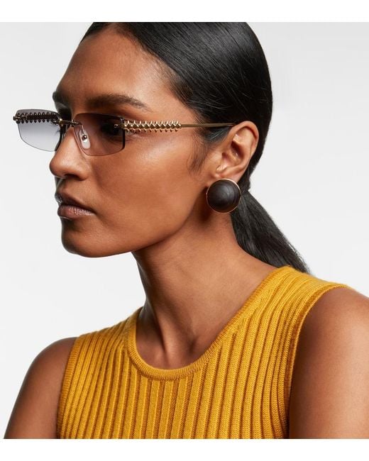 Cartier Metallic Clash De Cartier Rectangular Sunglasses
