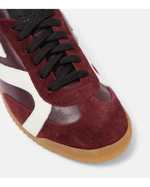 Proenza Schouler Brown Track Suede-Trimmed Leather Sneakers
