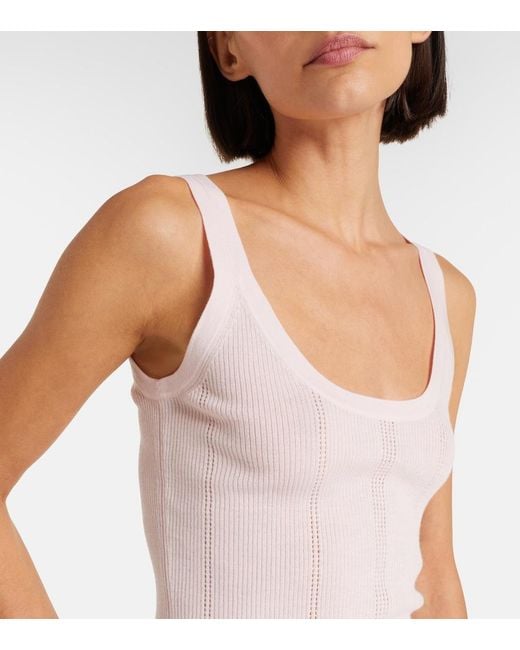 Gabriela Hearst Pink Lucy Rib-Knitted Wool Tank Top