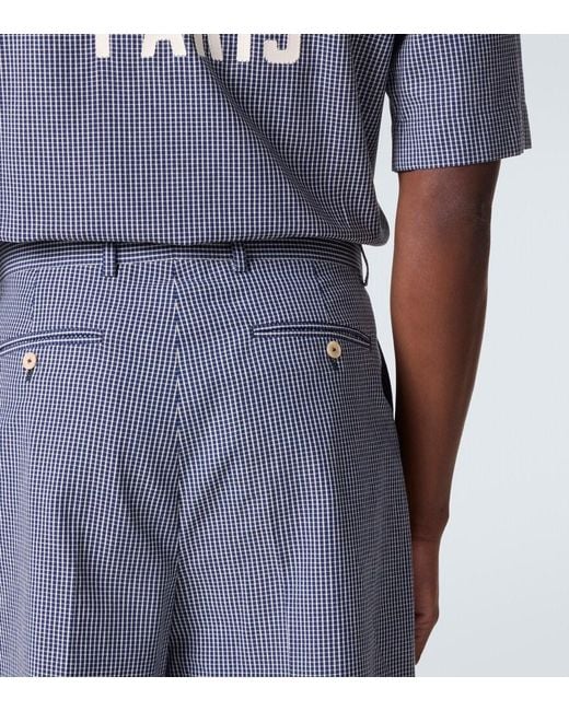 Givenchy Blue Checked Cotton Bermuda Shorts for men