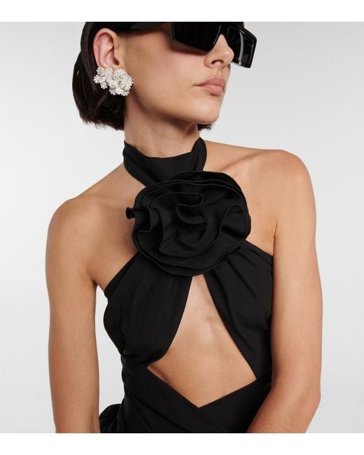 Magda Butrym Black Cutout Silk-Blend Minidress