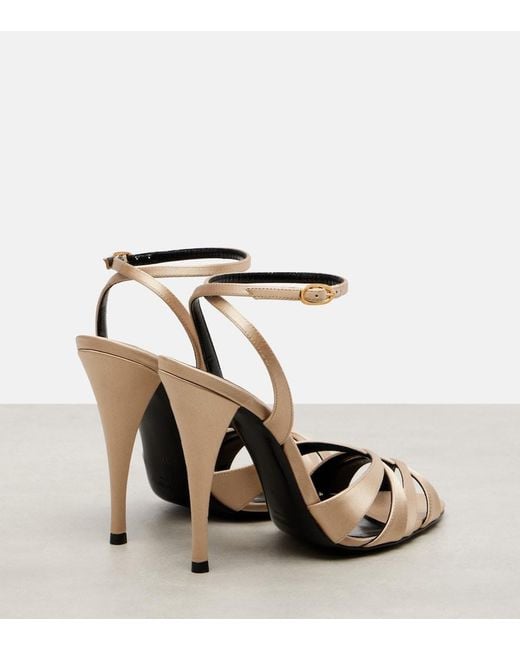 Saint Laurent Metallic Chandelle 110 Satin Sandals