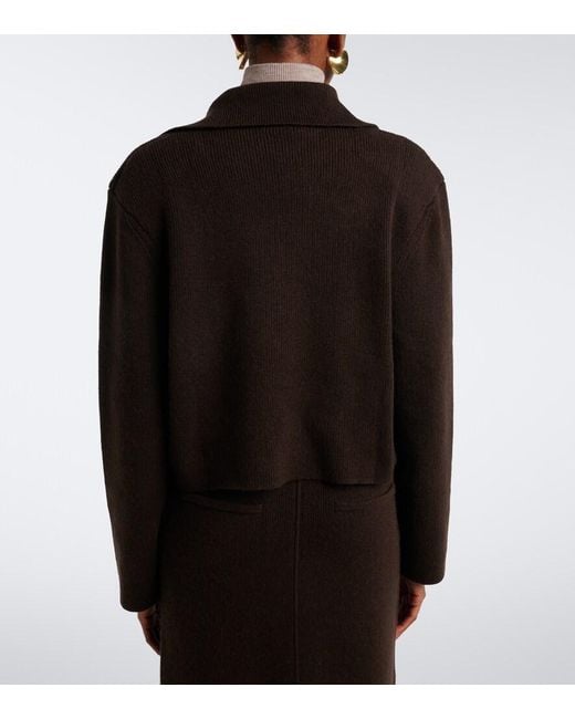 Jardin Des Orangers Black Cropped Wool And Cashmere Jacket