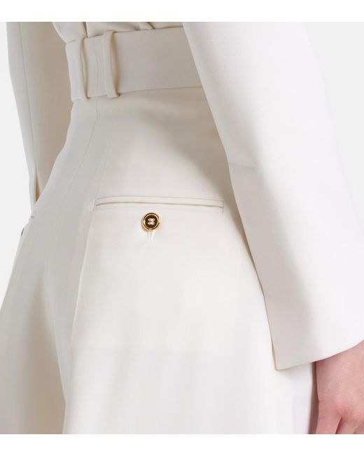 Patou White High-Rise Cotton Gabardine Bermuda Shorts