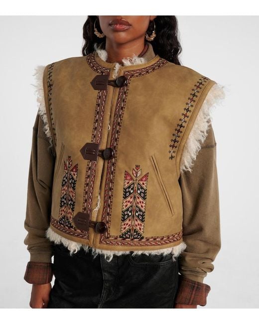 Isabel Marant Brown Clemencia Embroidered Vest