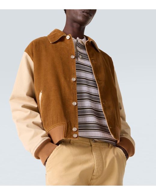 Veste Teddy Homecoming En Velours Cotele De Coton Wales Bonner pour homme en coloris Brown