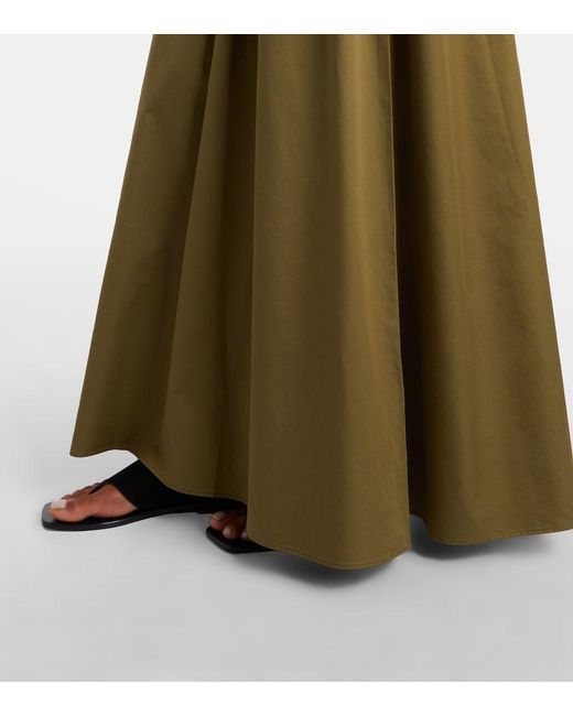 Frankie Shop Green Ilya Cotton-Trimmed Maxi Dress