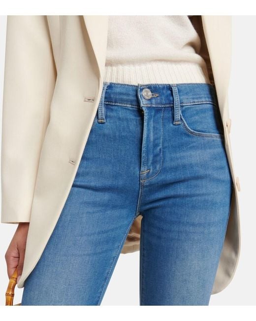 FRAME Blue Le High Skinny Raw After Jeans