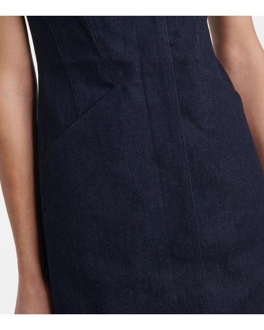Veronica Beard Blue Serina Cotton-Blend Minidress