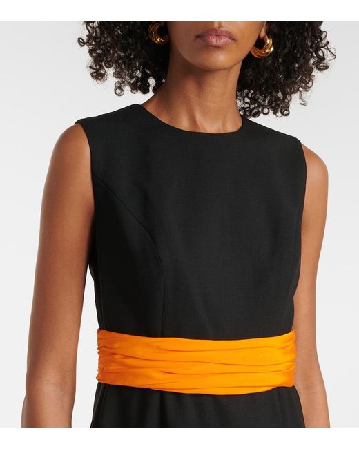 Carolina Herrera Black Wool Cocktail Dress