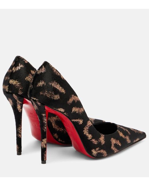 Christian Louboutin Black Miss Z Leopard-Print Velvet Pumps