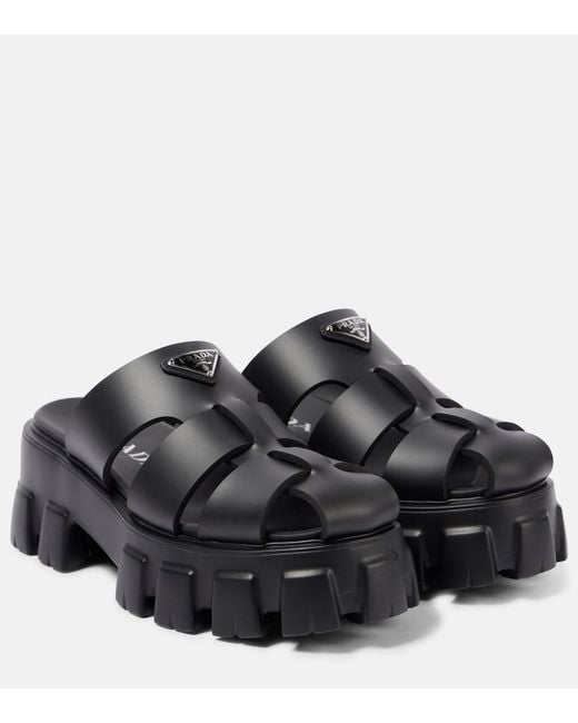 Sandales A Plateforme Monolith Prada en coloris Black