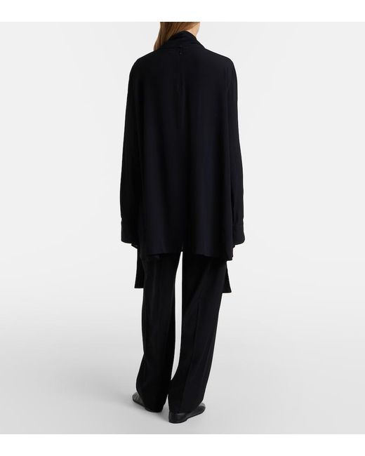 Totême Black Scarf-Detail Blouse