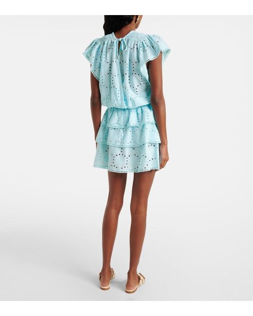 Melissa Odabash Blue Jess Cotton Crochet Minidress