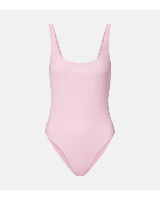 Versace Pink Logo Swimsuit