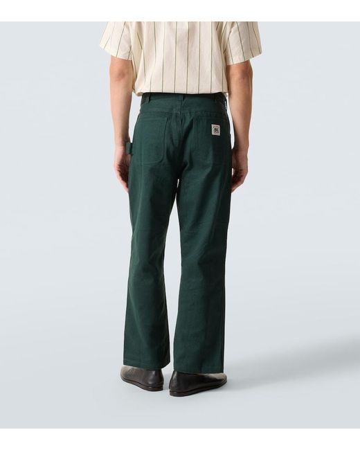 Bode Green Knolly Brook Cotton Twill Straight Pants for men