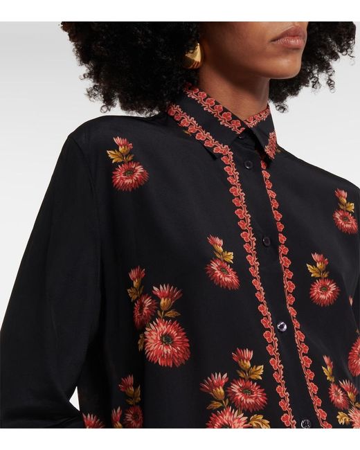 Etro Black Paisley Silk Blouse