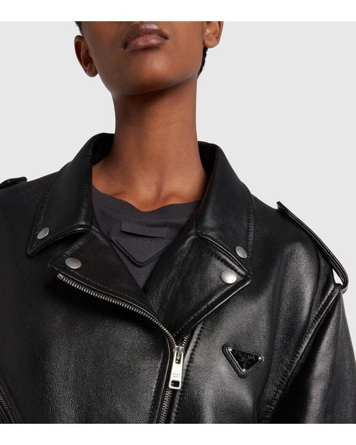 Prada Black Leather Biker Jacket