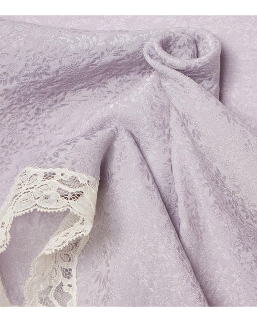 Chloé Purple Printed Silk Jacquard Scarf