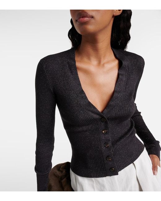 Brunello Cucinelli Black Cashmere And Silk-Blend Cardigan