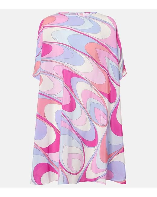 Emilio Pucci Pink Printed Silk Crepe De Chine Kaftan
