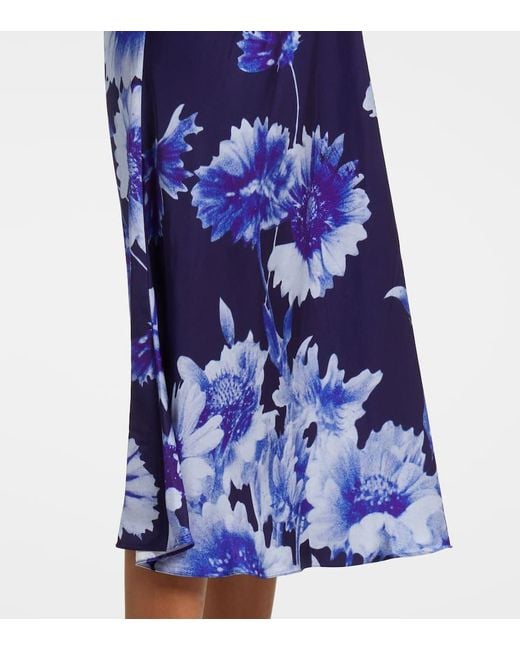 Robe Midi A Fleurs Erdem en coloris Blue