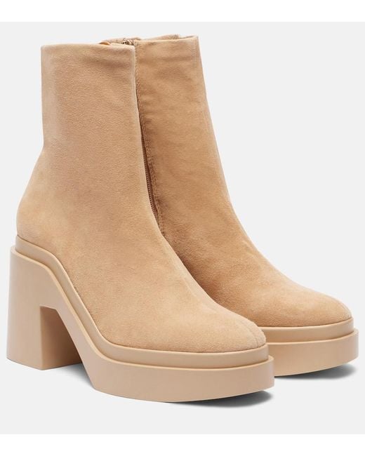 Bottines A Plateforme Nina En Daim Robert Clergerie en coloris Natural