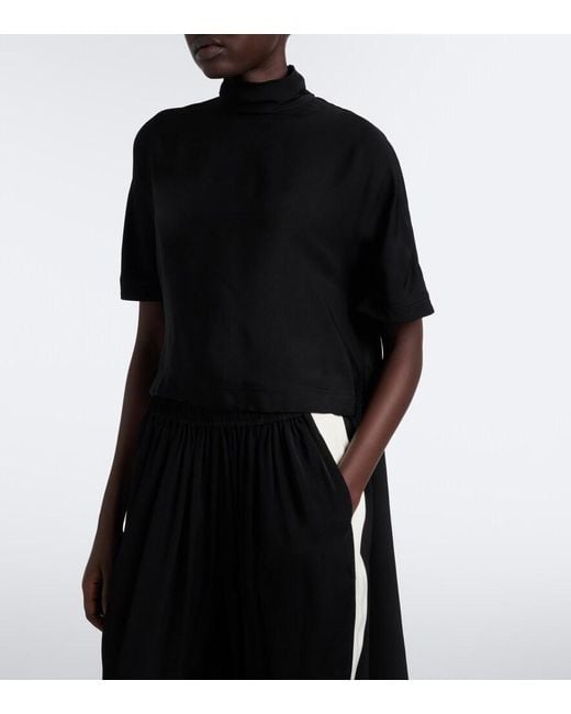 Alaïa Black Asymmetric Cady Top