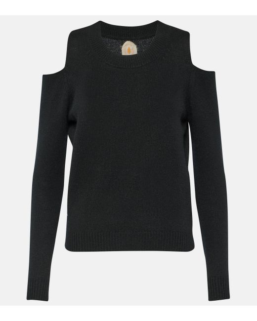 Jardin Des Orangers Black Cutout Wool And Cashmere Sweater